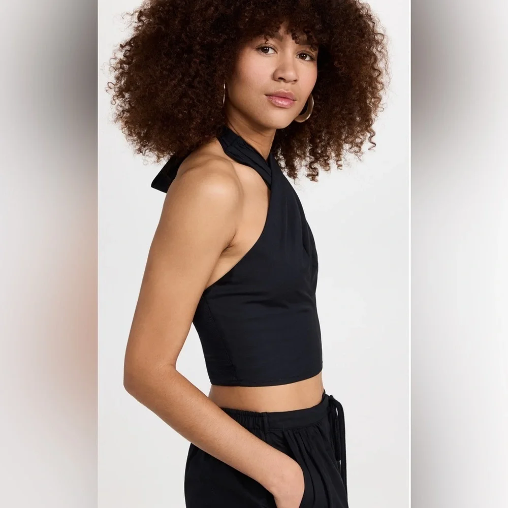 SSENSE NEW  STAUD “Kai” black halter top 2 - Picture 6 of 16